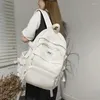 バックパックファッション女性ナイロン学生男性ブラックガールズスクールモキラティーンエイジリュックサック用のかわいいブックバッグ