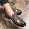 Shoes Brand Mens Penny Leather Shoes Genuine Leather Shoes Elegant Wedding Party Casual Dress Shoes Black Brown Shoes for Men Loafers