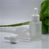 Bottiglie di stoccaggio 30ml Flacone contagocce in vetro trasparente smerigliato Lozione Emulsione Olio essenziale Siero Toner liquido Acqua di toilette Cura della pelle Cosmetico