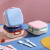 Stoviglie Termica Lunch Box 3 Contenitori per la conservazione della griglia con forchetta e cucchiaio Contenitore isolante portatile a prova di perdite