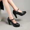 21 Dress Shoes High Heels Women Platform Thick Heel Black White Designer Elegant Casual Fashion Round Toe Office 47211 471