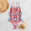 women bikini designer swimsuit Customized Print Piece Swimsuit Sexy Print Hot Selling Open Back Swimsuit Womens Beautiful Back