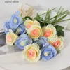 Faux Floral Greenery 3/5Pcs Artificial Flowers Silk Rose Long Branch Bouquet for Home Decor Wedding Decoration Fake Flowers DIY Vase Gift Accessories Y240322