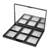 Garrafas de armazenamento 6 grades paleta vazia cosmética preta com panelas caixa sombra pó blush