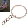 Keychains 50 Pcs Key Ring Stainless Steel Chain Portable Brief Hoop Metal Loop Outdoor