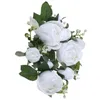 Fiori decorativi Candeliere rosa simulato europeo Ghirlanda Tavola di San Valentino Decorazione per feste (bianco) Anelli Ghirlande Stile floreale