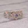 Nouvelles bagues créatives en or 14 carats en forme de cœur pour femmes, avec conception de fleur de Rose romantique, bague de fiançailles, d'amour, offre spéciale, bijoux esthétiques, cadeaux