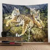Tapisseries Tigre Art Tapisserie Animal Illustration Tenture Murale Tissu Décoration De La Maison Fond Dortoir Salon Chambre