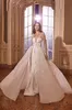 Luxury Beaded Appliques Lace Scoop Mermaid Wedding Dress Full Sleeves Stunning Embroidery 2 In 1 Trumpet Bridal Gowns With Removable Train