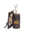 Summer hot style key chain pendant printed silk scarf presbyopia mouth red envelope retro bucket lipstick bag