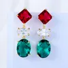 Studörhängen Siscathy Korean Geometry Zircon Pendant Earring for Women Fashion Trend Crystal Jewelry Hanging Accessory