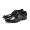 Chaussures habillées grande taille EUR45 respirant noir/tan Oxfords hommes affaires cuir véritable mariage