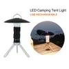LED Camping Tent Light USB Rechargeable 3 Lighting Modes Camping Lantern Waterproof Flashlight Tent Camping supplies Light 240319