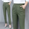 Pantalons femme Capris femmes sarouel élastique taille haute vêtements de travail grande taille tenue décontracté L2403