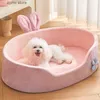 Kennels Pens Princess Hundebett, halbgeschlossene rosa Haustiermatte sorgt für Wärme und tiefen Schlaf für alle Jahreszeiten, superweiches, maschinenwaschbares Katzenbett Y240322
