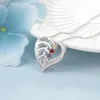Ожерелье с персонализированным сердечком из стерлингового серебра 925 пробы с 2-6 камнями по индивидуальному заказу, выгравированным именем матери, кулон, рождественский подарок для нее 240318