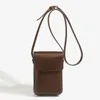 Bag Women Cell Phone Purse PU Leather Satchel Wallet Adjustable Strap Solid Color Female Outdoor Dating