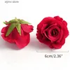 Faux Floral Greenery 5/10pcs Silk Rose Artificial Flower Head Scrapbooking Home Wedding Wall Decoration Christmas DIY Wreath Candy Box Cake Decor Y240322