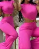 Summer Woman Long Jumpsuits Elegant Sexy O-Ring Decor Cutout Short Sleeve Jumpsuit Fashion Casual s240321