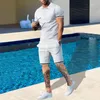 Men's Tracksuits Summer Beach Sets Fashion Tow-Piece Thin Polo Shirt Sports Drawstring Shorts Casual Clothes Wear