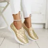 Sapatos tênis de ouro outono mais vendido moda de dedão redondo de dedão casual cem luxo