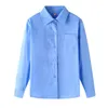 Chłopięcy szkolna koszula Bluzka z długim rękawem Białe niebieskie top dla studentów w wieku 415 lat Tops Ubrania dla dzieci 240307