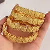 24K Dubai Color Bangles For Women Gold Plated Indian African Hard Bracelets Charm Wedding Ethiopian Arabic Hand Jewelry Luxury 240307