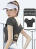 Active Shirts Nude Beauty Back Cross Yoga Clothes Tight-fitting Sports Top With Chest Pad Elastic Quick-drying Short Fitness Short-sleeved