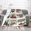 Cobertores Feliz Natal Coral Fleece Plush Throw Cobertor Ano Nórdico Caminhões Vermelhos para Sofá Escritório Super Soft Bed Rug