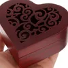 Decorative Figurines Vintage Wood Music Box Heart Shaped Gift Wooden Decoration For Women