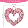 Decorative Flowers Paper Up Cherry Heart Wreath 15 Inch Floral Reuseable Faux Men's Gift Cards Organizer Happy Holidays Greeting