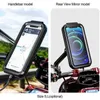 Supporti per cellulare Custodia impermeabile Porta cellulare per bici Caricabatterie wireless Manubrio Specchietto retrovisore da 3 a 6,8 Borsa per montaggio cellulare Moto 240322