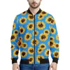 Vestes pour hommes Plantes multicolores Motif de tournesol Veste à glissière Hommes 3D Imprimé Floral Sweatshirts Street Manches longues Manteaux surdimensionnés