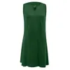 Lässige Kleider 2024 Frauen Sommer Tank Kleid Mode Rundhals ärmellos Mini mit Taschen solide für elegant
