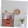 CHILDWEET 1pc Table Home Solid Furniture Industrial Multi Bedside Nightstands Bedroom Storage Cabinet Wood Lip Gloss Steel