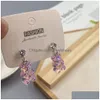 Dangle Lustre Mode Simple Mignon Colorf Acrylique Animal Ours Boucles D'oreilles Pour Filles Femmes Enfants Cadeau D'anniversaire Beaux Bijoux Drop D Dhodb