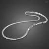 Chains Fashion Men's Short Solid 925 Sterling Silver Necklace Cuban Chain Pendant 6mm 20 Inch Wholesale