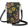 Shoulder Bags Coloranimal Sunflower Prints Oil Painting Women's Small Travel Portable Mobile Phone Bag Leather Wear-resistant Wallet