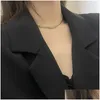 Chaînes Collier en forme d'os Colliers en acier inoxydable ne se décolore pas Bijoux de mode Y Accessoires pour la fête Femme Drop Livraison Collier Dhnwr