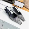 Schuhe Kleider Slingback High Heels Schnürschuhe Sandalen mit mittlerem Absatz schwarzes Netz mit Kristallen funkelnde Druckschuhe Gummi-Leder-Knöchelgurt Frauen Pantoffeln Größe 35-41 D8