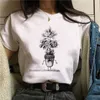 Women's T-Shirt Mushroom printed T-shirt womens fashion anime top T-shirt Japanese summer cartoon T-shirt Kawaii Aesthetic womens T-shirt 240323