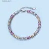 Charmarmband 925 Sterling Silver Woman Colorful Zirconia Peach Blossom Fashion Jewelry Wholesale L240322