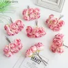 Faux blommor grönare 6 st konstgjorda blommor falska siden rose till julkrans tillbehör hem blommor arrangemang bröllop brud bukett dekoration y240322