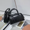 Crowd design cowhide Boston handbag fashionable and versatile pillow bag bowling ball handbag