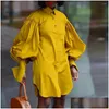 Plus Size Dresses Elegant Women Dress 5Xl Office Lady Casual Autumn Pluff Long Sleeve Female Vestido A-Line Drop Delivery Apparel Wome Otyio