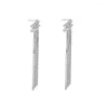 Dangle Earrings S925 Silver Needle Long Tassels Earring Luxury Women Trendy Drop Wholesale Ear Jewelry