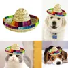 Vêtements de chien 1PC Mini chiens de compagnie chapeau de paille mexicain Sombrero chat Sun Party coloré Hawaii Costume accessoires chapeaux de plage S4M9