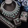 أقراط قلادة أزياء السعودية الزركون الزركون الأخضر كريستال دبي الفاخرة الزفاف مجوهرات المجوهرات هدية حفلة حفلة موسيقية