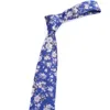 Bow Ties DIANM Tie 7CM Mens Necktie Blue W/ Gray Flowers Ascot For Man Wedding Polyester Silk Cravat Business Party Corbatas Para