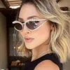 2 szt. Moda luksusowy projektant Diamond wycięty okulary przeciwsłoneczne Y2K 2023 Nowe okulary przeciwsłoneczne Modna osobowość żeńskie okulary przeciwsłoneczne Kształt wklęsły